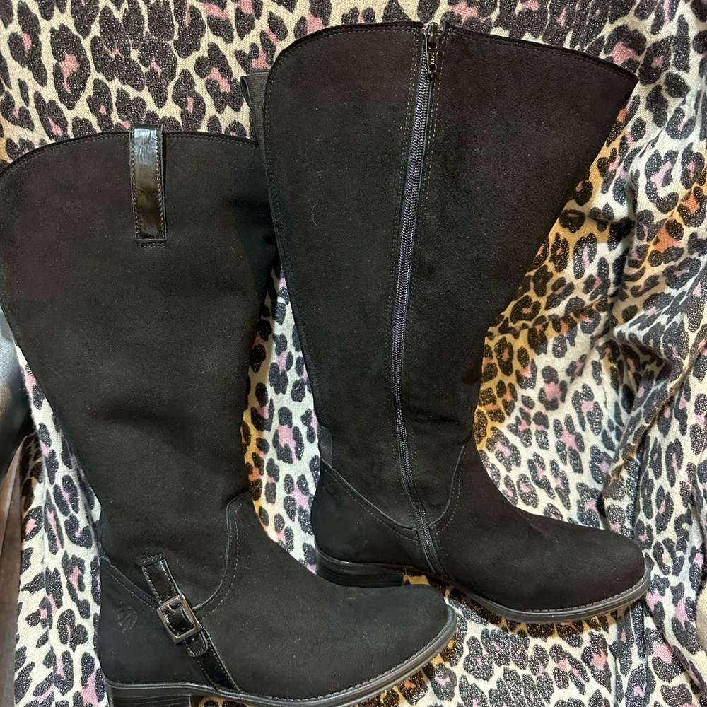 JJ Footwear Extra Wide Calf boots, black suede, Size 36 - Picture 8 of 8
